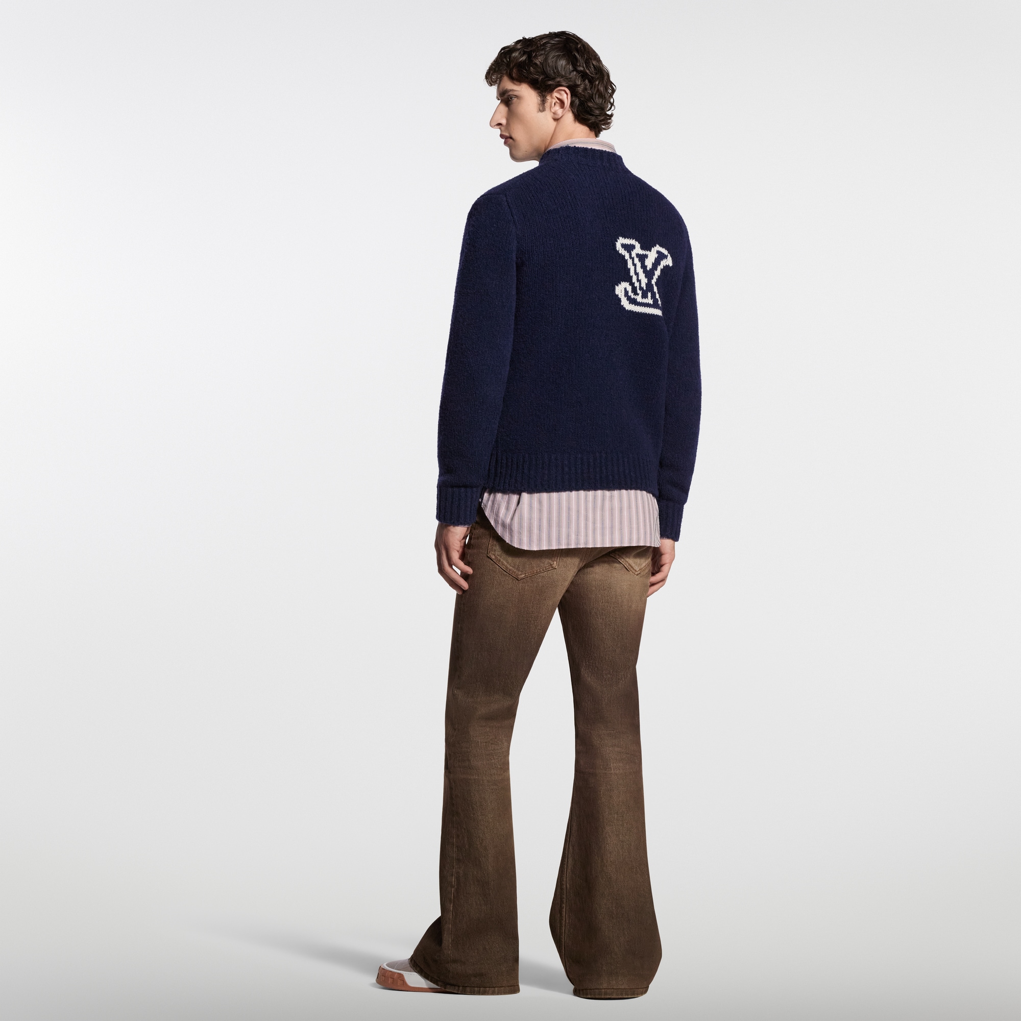 S*a様 【値下げ】ルイ・ヴィトン 21SS LVMインターシャ クルーネックニ LOUISVUITTON（ルイヴィトン)スクリブルインターシャクルーネックニット